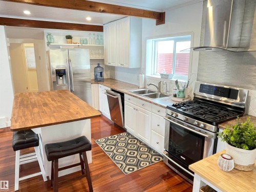 #8 Beaver Crescent, Rural Westlock County, AB - Indoor Photo Showing Kitchen With Stainless Steel Kitchen With Double Sink With Upgraded Kitchen