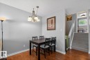 Open Concept Dining Room with easy access to Living Room and Kitchen. - 18655 61 Avenue, Edmonton, AB  - Indoor Photo Showing Dining Room 