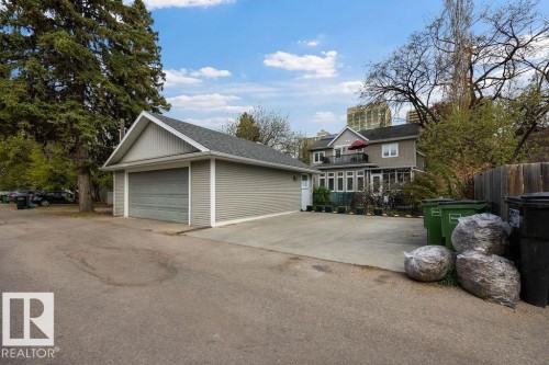 Double detached garage which has a 220 EV outlet, as well as exterior parking for two additional vehicles. - 11137 81 Avenue, Edmonton, AB - Outdoor