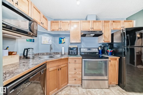 205 5340 199 Street, Edmonton, AB - Indoor Photo Showing Kitchen With Double Sink