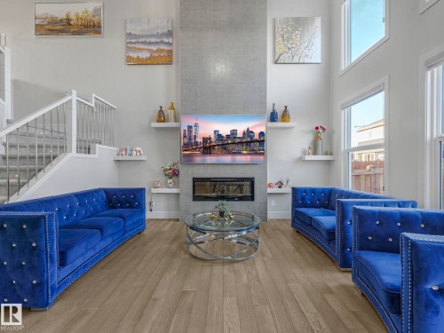 8641 Mayday Wynd, Edmonton, AB - Indoor With Fireplace