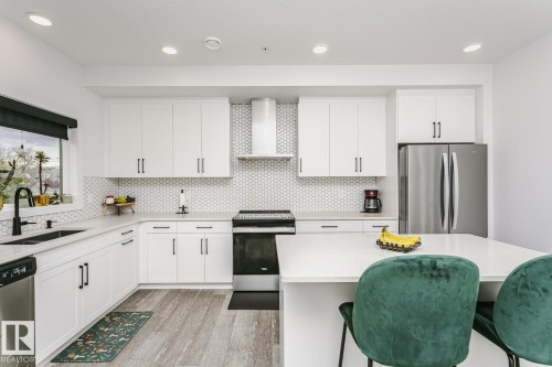 9737 101 Street, Edmonton, AB - Indoor Photo Showing Kitchen With Double Sink With Upgraded Kitchen
