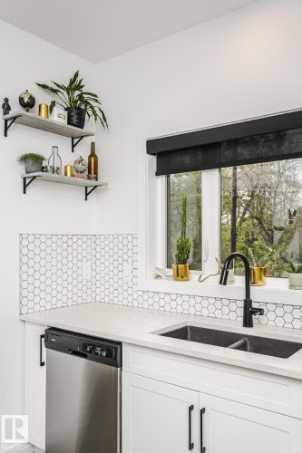 9737 101 Street, Edmonton, AB - Indoor Photo Showing Kitchen With Double Sink