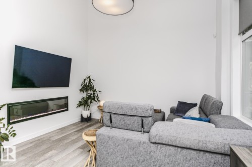 9737 101 Street, Edmonton, AB - Indoor Photo Showing Living Room With Fireplace