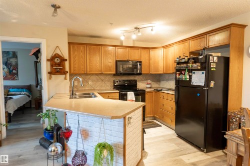 203 4403 23 Street, Edmonton, AB - Indoor Photo Showing Kitchen With Double Sink