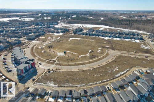 Aerial perspective showcasing a residential community with varied architectural styles - 21003 131 Avenue, Edmonton, AB 
