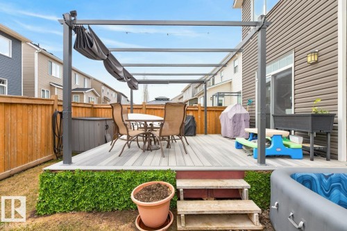 Fully fenced South East Facing backyard featuring Composite Deck - 20023 17A Avenue, Edmonton, AB - Outdoor With Deck Patio Veranda With Exterior
