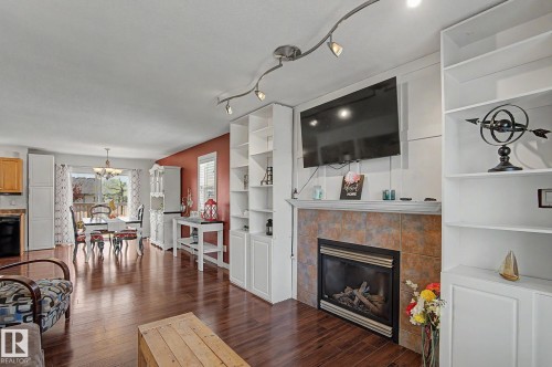 7565 165A Avenue, Edmonton, AB - Indoor Photo Showing Living Room With Fireplace
