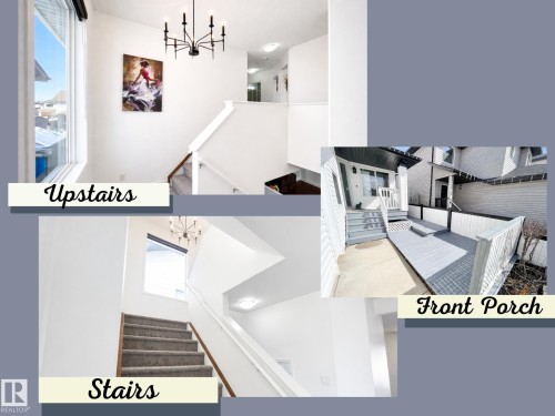 The property features a front porch with a gray-painted deck and white railings - 3243 26 Street, Edmonton, AB - Other