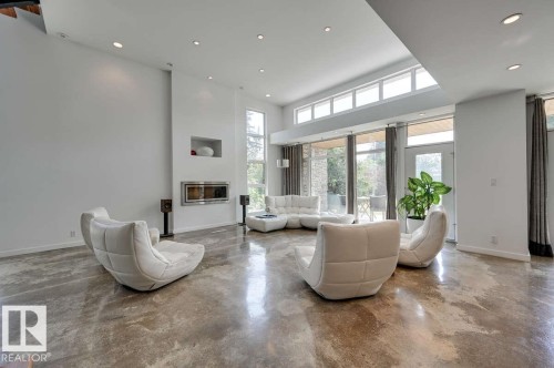14A Birch Drive, St. Albert, AB - Indoor Photo Showing Living Room With Fireplace