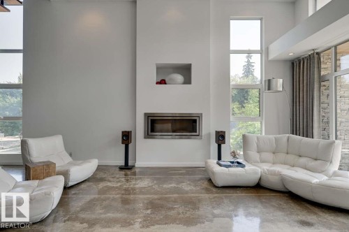 14A Birch Drive, St. Albert, AB - Indoor Photo Showing Living Room With Fireplace