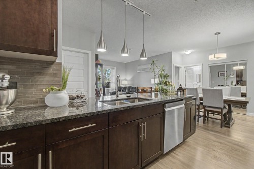 129 503 Albany Way, Edmonton, AB - Indoor Photo Showing Kitchen With Double Sink With Upgraded Kitchen