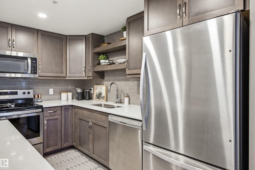 232 5504 Schonsee Drive, Edmonton, AB - Indoor Photo Showing Kitchen With Double Sink With Upgraded Kitchen