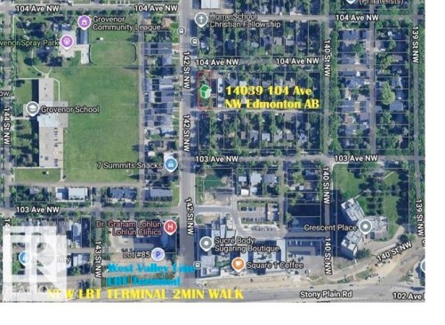 Property Map. Displaying the property's location and surrounding infrastructure - 14039 104 Avenue Nw, Edmonton, AB 