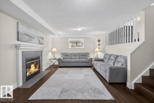 18520 77 Avenue, Edmonton, AB - Indoor Photo Showing Living Room With Fireplace