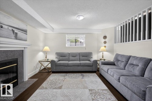18520 77 Avenue, Edmonton, AB - Indoor Photo Showing Living Room With Fireplace