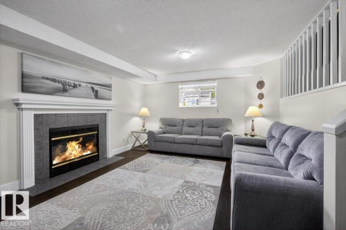 18520 77 Avenue, Edmonton, AB - Indoor Photo Showing Living Room With Fireplace