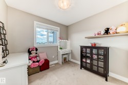 Carpeted room featuring a ceiling light fixture, a window with white trim, and light beige wall paint - 