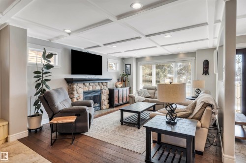 14704 88 Avenue, Edmonton, AB - Indoor Photo Showing Living Room With Fireplace