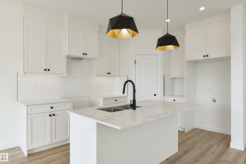 1305 Hawks Ridge Link Nw, Edmonton, AB - Indoor Photo Showing Kitchen With Double Sink With Upgraded Kitchen