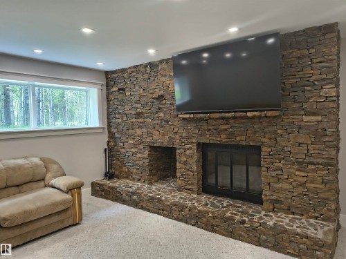 1, 49321 Range Road 72, Rural Brazeau County, AB - Indoor Photo Showing Living Room With Fireplace