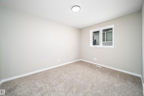Neutral tone walls with white trim, light-colored carpet, and a flush-mount ceiling light fixture - 1212 Ormsby Lane, Edmonton, AB - Indoor Photo Showing Other Room