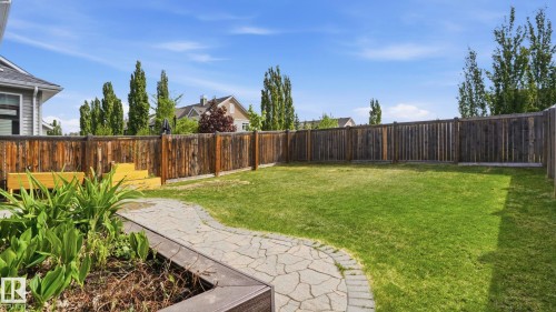 Expansive lawn framed by a privacy fence - 1915 77 Street, Edmonton, AB - Outdoor