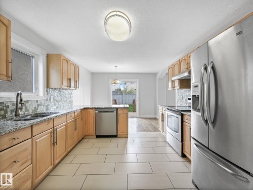 173 Castle Drive, Edmonton, AB - Indoor Photo Showing Kitchen With Double Sink