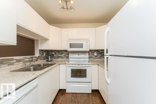 203 8503 108 Street, Edmonton, AB - Indoor Photo Showing Kitchen With Double Sink