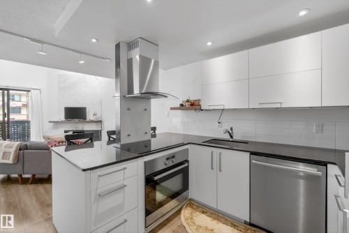 302 10148 118 Street, Edmonton, AB - Indoor Photo Showing Kitchen With Upgraded Kitchen