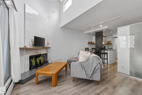 302 10148 118 Street, Edmonton, AB - Indoor Photo Showing Other Room With Fireplace