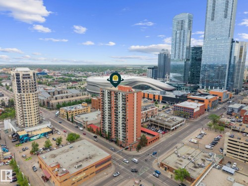 High-rise residential building featuring a brick facade and private balconies - 905 10303 105 Street Nw, Edmonton, AB - Outdoor With View