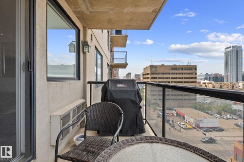 Private balcony with glass panel railing - 905 10303 105 Street Nw, Edmonton, AB - Outdoor With Balcony With Exterior