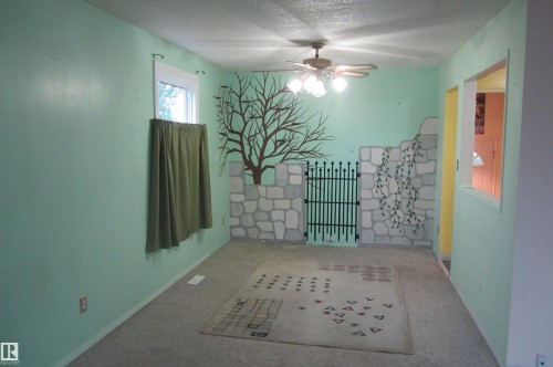 Room with light green walls and a ceiling fan light fixture - 3814 37 Avenue, Leduc, AB - Indoor Photo Showing Other Room