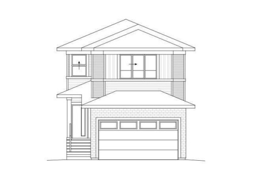 Architectural Drawing. Illustrating the front elevation of the property - 3025 39 Avenue, Beaumont, AB - Other