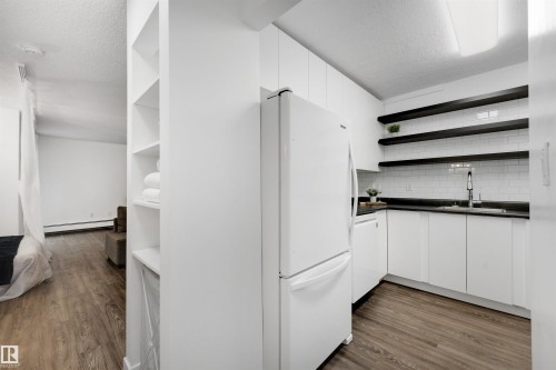 103 10138 116 Street, Edmonton, AB - Indoor Photo Showing Kitchen With Double Sink