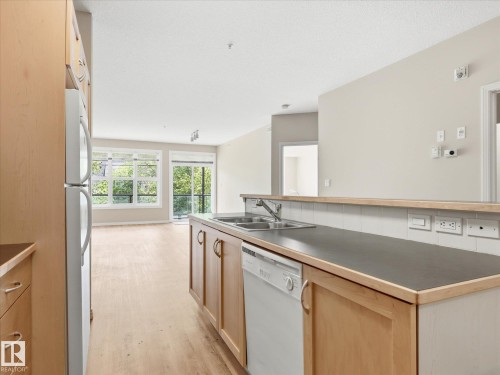 207 8619 111 Street, Edmonton, AB - Indoor Photo Showing Kitchen With Double Sink