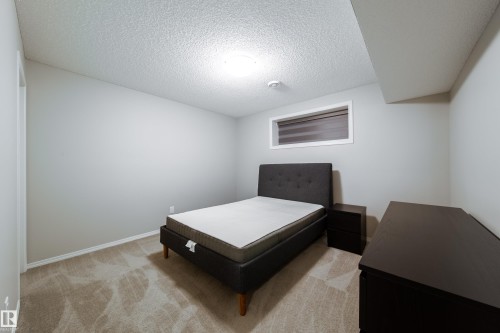 Carpeted room with light grey walls and a textured ceiling - 3038 Checknita Way Sw, Edmonton, AB 