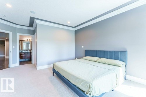 Spacious bedroom featuring light neutral carpeting and recessed ceiling lighting - 328 52327 Range Rd 233, Rural Strathcona County, AB 