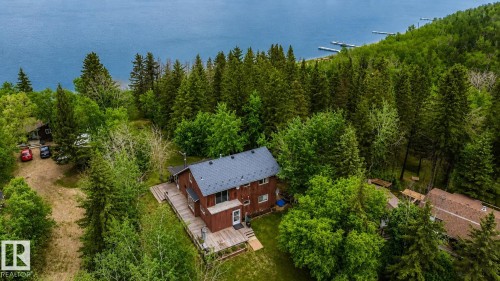 Aerial view - 61 Stang Cres, Rural Two Hills County, AB - Outdoor With Body Of Water With View