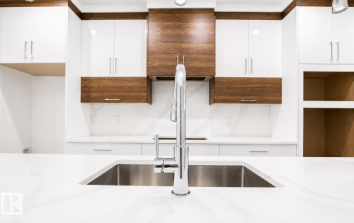 8731 154 Street, Edmonton, AB - Indoor Photo Showing Kitchen With Double Sink
