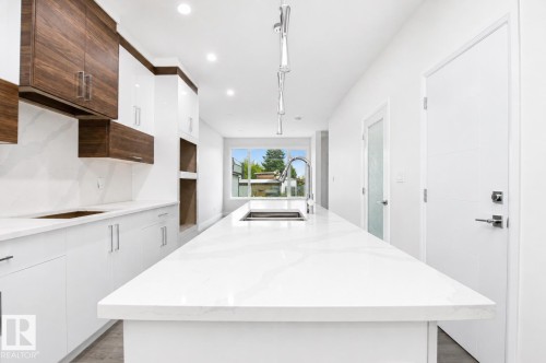 8731 154 Street, Edmonton, AB - Indoor Photo Showing Kitchen With Double Sink