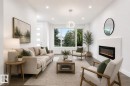 8731 154 Street, Edmonton, AB  - Indoor Photo Showing Living Room With Fireplace 