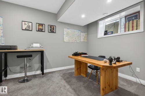 Versatile room featuring grey carpeting and light grey wall paint - 8809 148 Street, Edmonton, AB - Indoor Photo Showing Office
