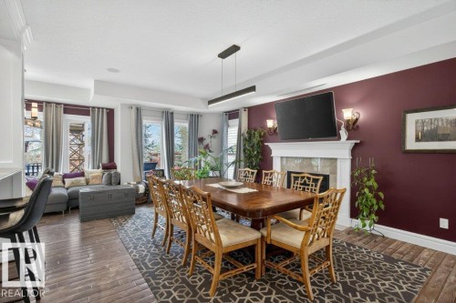 24 Springdale, Sherwood Park, AB - Indoor Photo Showing Dining Room With Fireplace