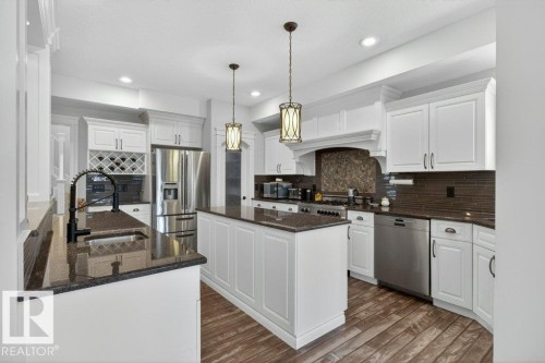 24 Springdale, Sherwood Park, AB - Indoor Photo Showing Kitchen With Stainless Steel Kitchen With Double Sink With Upgraded Kitchen