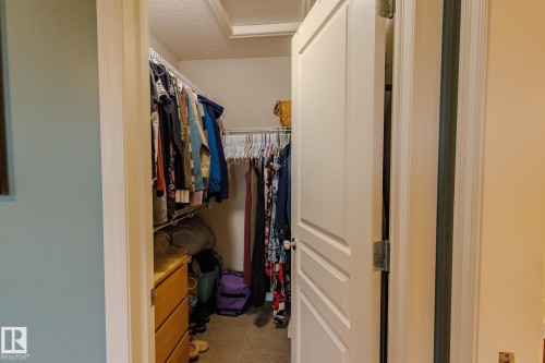 Walk-in closet featuring wire shelving, hanging rods, and a wood-finish drawer unit - 7207 14A Avenue, Edmonton, AB - Indoor With Storage
