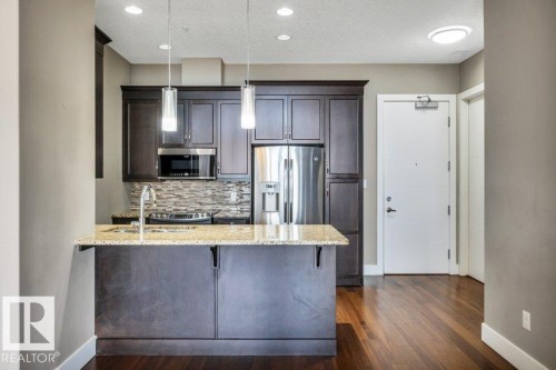 Kitchen - 607 11080 Ellerslie Road, Edmonton, AB - Indoor Photo Showing Kitchen With Upgraded Kitchen