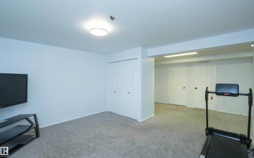 Carpeted interior space featuring white walls and a surface-mounted ceiling light - 10739 109 Avenue, Westlock, AB 