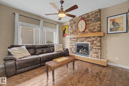 9704 221 St, Edmonton, AB - Indoor Photo Showing Living Room With Fireplace